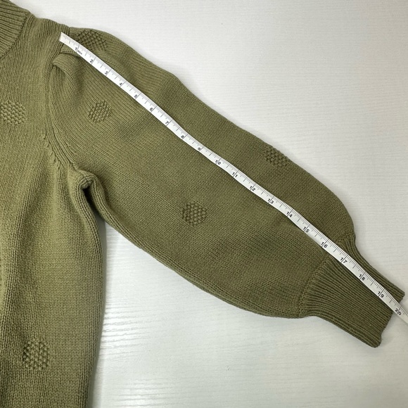Madewell Dotted Eaton Puff-Sleeve Pullover Sweater in Cotton-Merino Yarn Size S - Picture 14 of 14